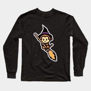 Monkey Witch Halloween Bambu Brand Momo Monkey Long Sleeve T-Shirt